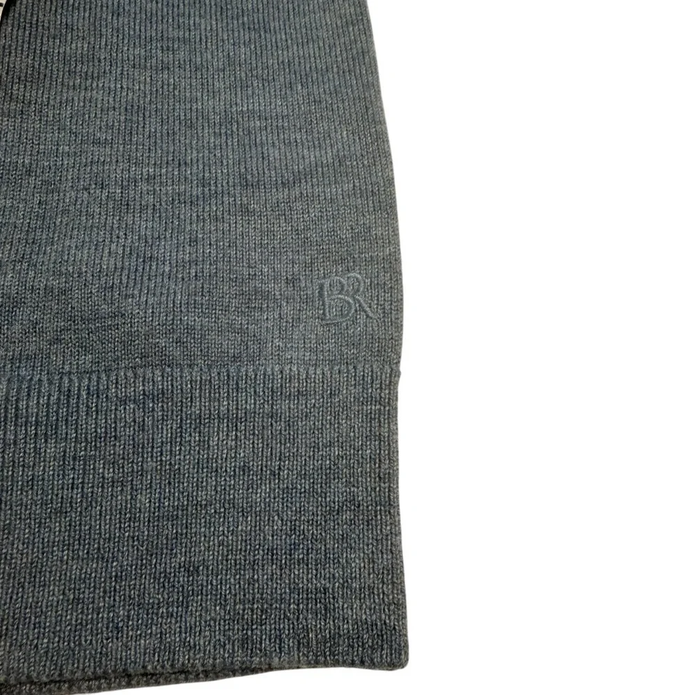 Banana Republic x Baruffa Wool Quarter Zip Sweater Large Blue Preppy Office Luxe
